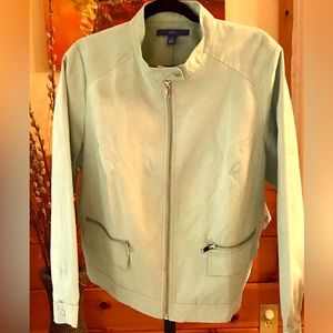 NWT. Apt 9. Petite XXL. Washable. Zips. Pockets. Mint Green. Soft suede-like.